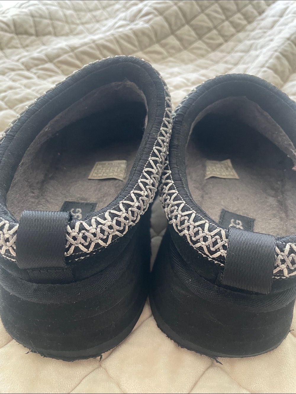 UGG Black Suede Slip-On Moccasin Slippers - Picture 6 of 6